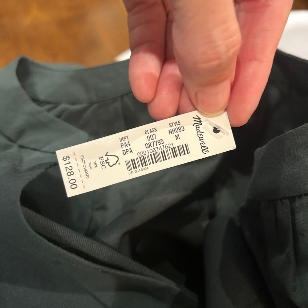 Madewell Crinkle Poplin Wrap Mini Dress in Dark Palm Green - Picture 6 of 13